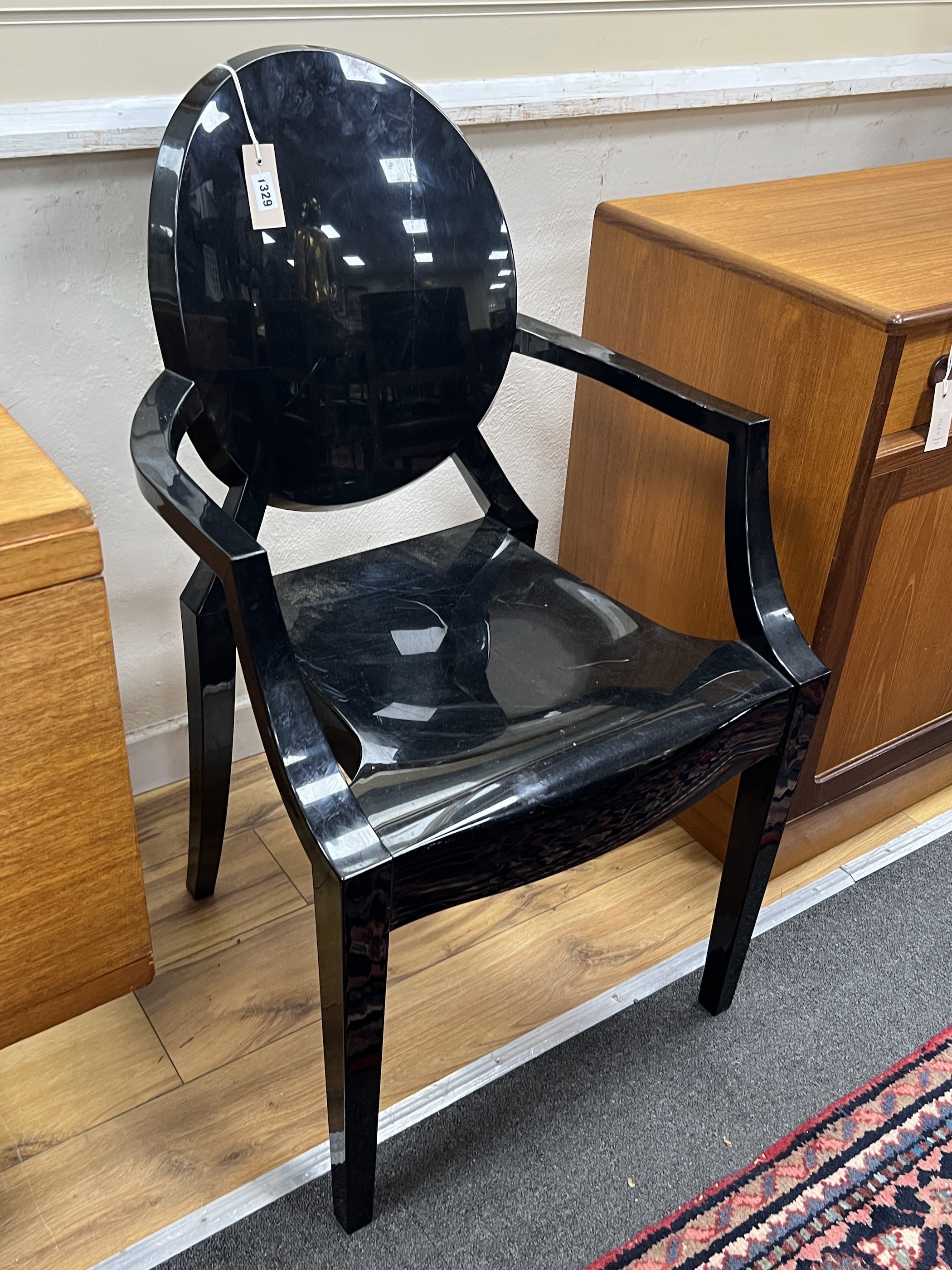 A Philip Stark 'Ghost' chair, width 54cm, depth 42cm, height 93cm